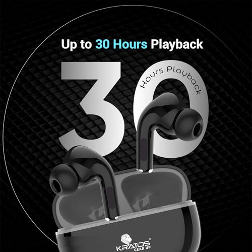 Image of Kratos TW01 Ear Buds Wireless with 30H Playtime with Touch Control, Noise Isolation & Clear Calls, Bluetooth Earbuds with Voice Assistant, Bluetooth V 5.3 & with Type C Fast Charging,TWS Earphones