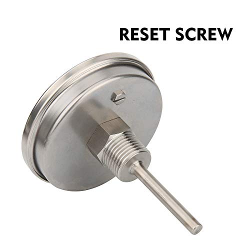 Solimeta 3" Full Stainless Steel Bimetal Dial Thermometer, 0-250 Deg F/-20-120 Deg C #TOP2