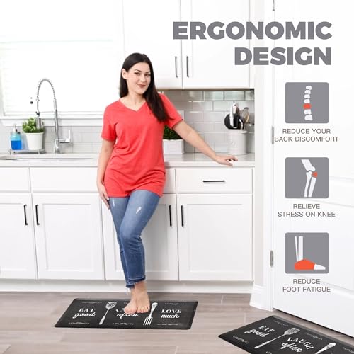 Kokhub Farmhouse Kitchen Mat,1/2 Inch Thick Cushioned Anti Fatigue Waterproof Kitchen Rugs,Comfort Standing Desk Mat, Kitchen Floor Mat Non-Skid & Washable For Home thumb #2
