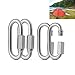 OSUTER 4PCS Acero Inoxidable Mosquetón de Bloqueo Pequeño Mosquetones de Escalada en Forma de D para Acampar Camping Mochila