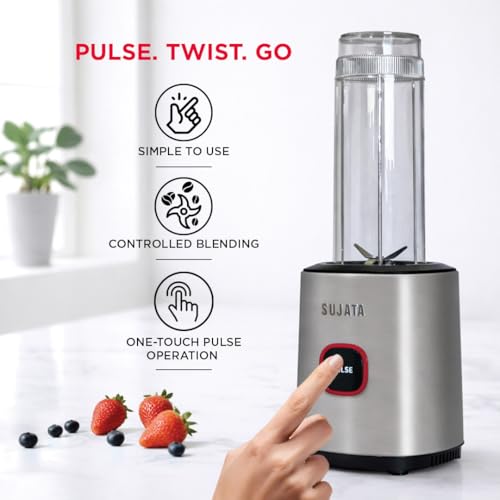 Image of Sujata Nutromatic 600 Watt Electric Blender | Personal Blender for Smoothies, Juices & Nutritious Drinks with 3 Multipurpose Jars Including Travel Jar