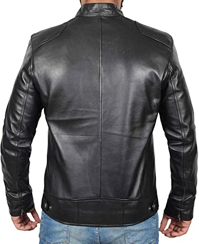 Black Leather Jacket Men - Lambskin Motorcycle Mens Leather Jackets3