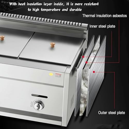 AFLEPCBRQ Gasfritteuse, gewerbliche Fritteuse, 12 l, Edelstahlfritteuse mit Deckel für Pommes, Donuts, Fisch, leicht zu reinigen, Abnehmbarer Kamin – Bild 4