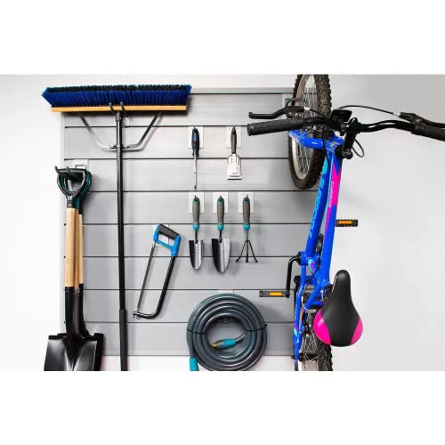 Crownwall Pvc Slat Wall Panels Garage Wall And Home Organizer Storage System | Heavy Duty Organization And Easy Installation | 4Ft By 4Ft (16 Sqft) Section, Graphite #TOP6