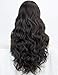Body Wave Lace Front Wig Synthetic T Part Long Black Wigs for Women Glueless Wavy Wig Natural Color 48