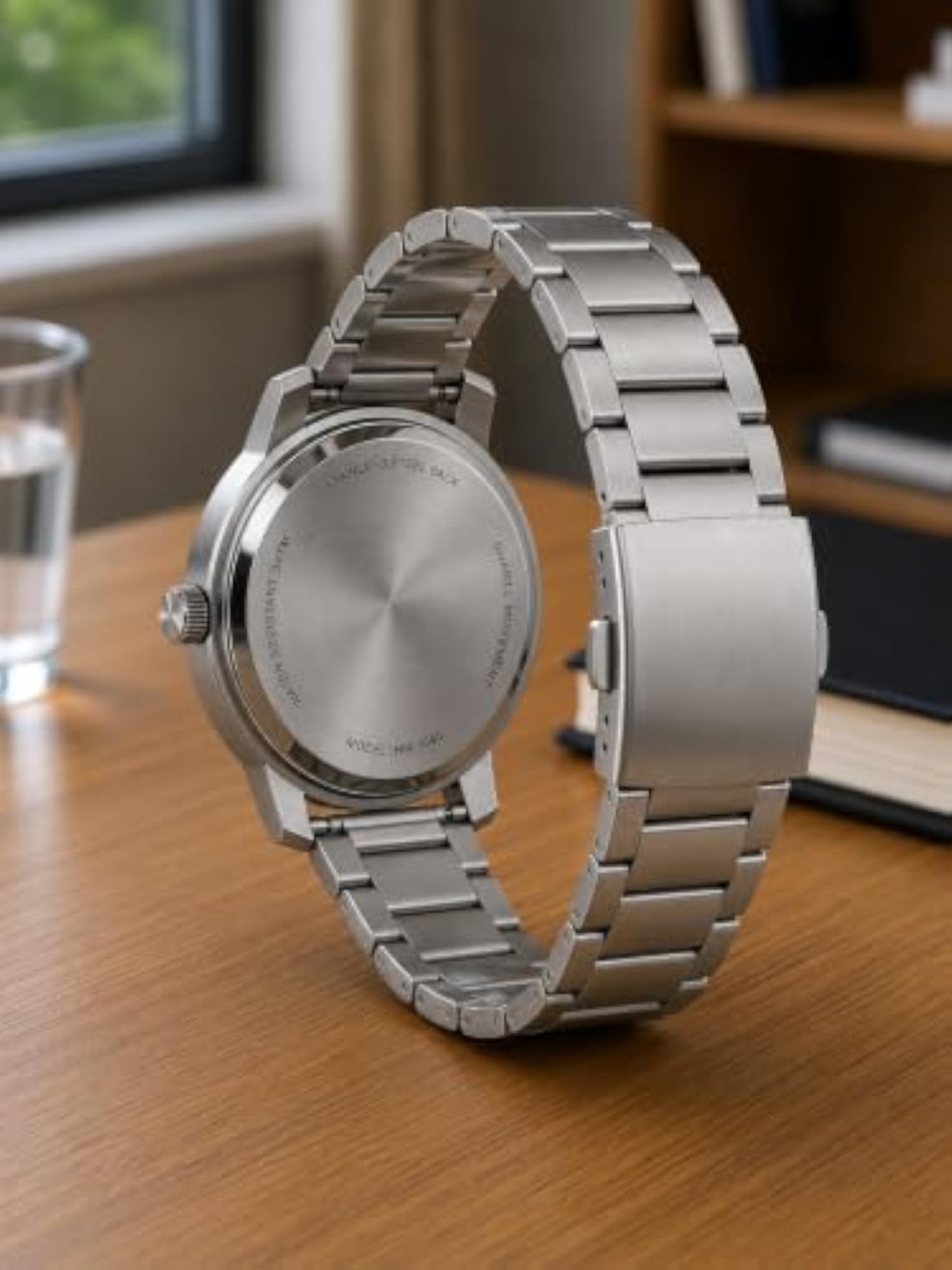 Men's Black Dial Stainless Steel Chain Watch