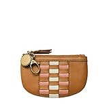 Fossil Women's Polly Eco Leather Zip Pouch with Keychain, Tan