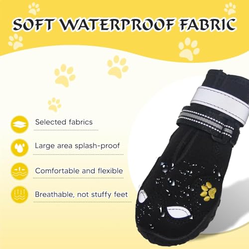 Sapatos para cães, sapatos FISHOAKY para cães grandes, botas antiderrapantes de 360° para cães médio