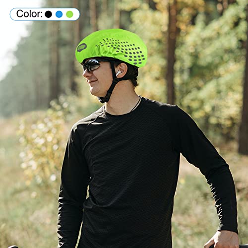 PATIKIL Bike Helmet Cover, 2 Pack Motorcycle Helmet Rain Covers Waterproof Bicycle Helmets Covers with Safety Reflective Stripes for Road Cycling, Black