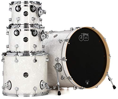 DW Performance Series 4-Piece Shell Pack with 22 Inches Bass Drum - White Marine FinishPly
