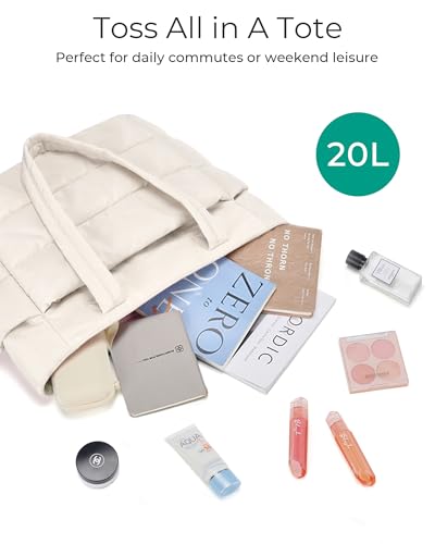 Image of BAGSMART Tote Bag for Women, Lightweight Puffy Tote Bag with Compartments Shoulder Bag Handbag for Travel, Work, Gym | Lightweight
