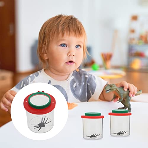 Zliger Lupendose, 4 Set Becherlupe Set Lupenbecher Lupe Becherlupe mit Insektenfänger Scherenzange un Plastik Pinzette für Outdoor Wissenschaft Natur Erkundung