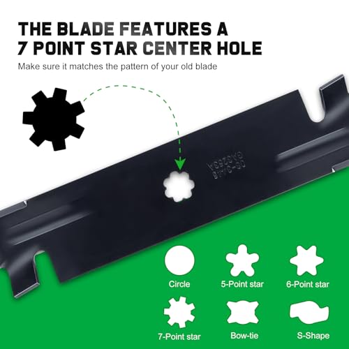 Image of Grasscool D140 Blades for GY20852 E140 LA145 D160 S170 E170 E160 Z355e D155 Z255 LA130 Deck Lawn Mower(Toothed Mulching)