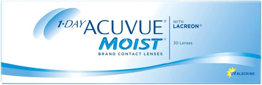 Acuvue 1-Day Moist Pack of 30 Contact Lens, -3.75 Diopters, 14.2 mm