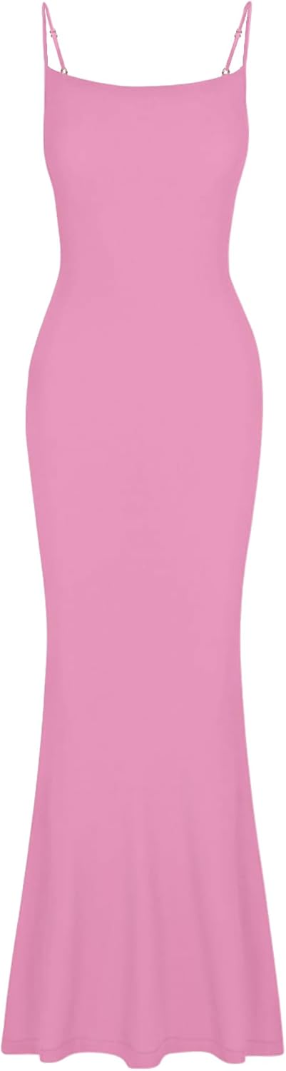 AUSELILY Womens Slip Maxi Dress Sexy Bodycon Dresses Sleeveless Square Neck Long Dress - Image 5