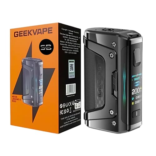 Geekvape Aegis Legend 5 Vape Mod [Carbon Black] - Available in 8 colours - Type-C Fast Charge 2 x 18650 Batteries (sold separately) 200W Output - Compatible with Geekvape Z Coils - No Nicotine