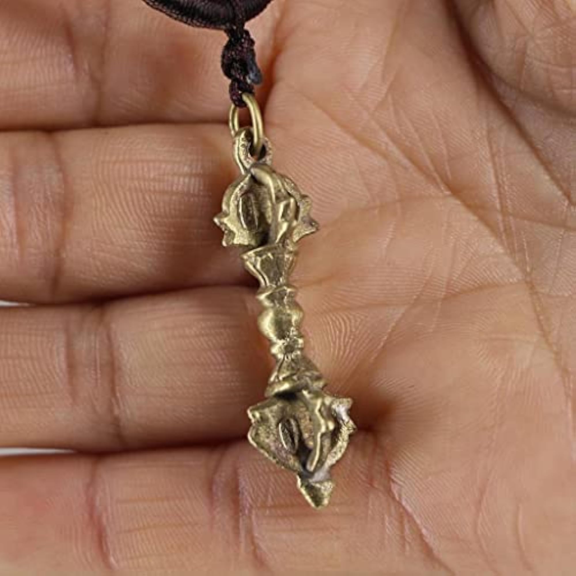Tibet Buddhism Copper Vajra Pestle Pendant, Magic Amulet