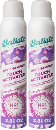 Batiste Touch Activated Dry Shampoo, Up to 24 Hours of Freshness, Absorbs Oil in Hair Between Washes with Lasting Scent Releasing Technology, 3.81 Oz (Pack of 2)