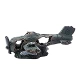 Saim Resin Sunken Crashed Plane Decorations Aquarium Ornament for Fish Tank