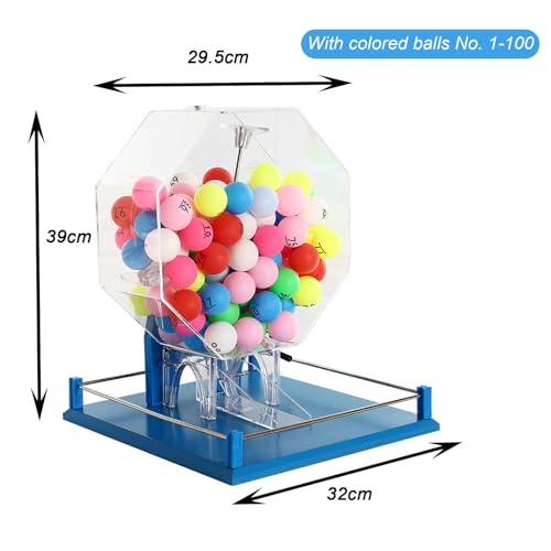 Máquina selectora de bolas de lotería, capacidad para 100 bolas para grupos grandes, ideal para fiestas y eventos