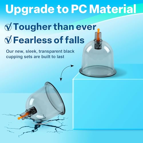 Eambond Cupping Kit, Cupping Therapy Sets Massage Back, Pain Relief, Physical Therapy, Chinese Muscle Cupping Tool with Pump & Vacuum Silicone Cups for Cellulite Reduction at Home