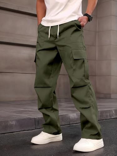 Image of JVX Men Cargo ||Cotton Cargo Pants || Casual Trousers | Comfortable Lower for Men | Breathable Pants with Multi Pockets & Drawstring Elastic Waistband (CARGO-05)