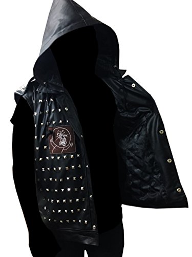 WD 2 Watch Dogs Dedsec Wrench Jacket Shawn Baichoo Vest Real Leather (XL, BLACK)