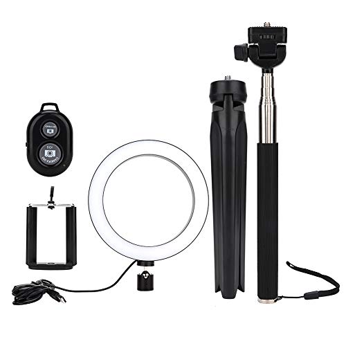 Dimmable LED Ring Light Camera Ringlight 20cm Filling Lamp with Tripod and Phone Holder for Video Live Makeup