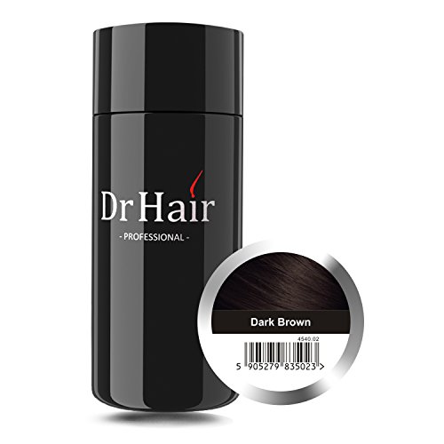 Hair Fibers by Dr Hair Dark Brown 1.05oz – Revolutionary Nanotechnology for Instant Hair Thickening – Simple Application of Natural Hair Building Fibers (Dark Brown)