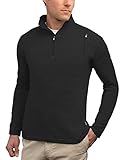 SCOTTeVEST SJ Qzip Pullover for Men - 3 Hidden Pockets - Lightweight Moisture Wicking Quarter-Zip for Travel & More (Black, Large)
