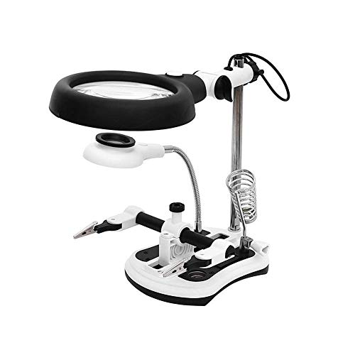 Station de loupe à mains et lampe de bureau pour bricolage et modélisme