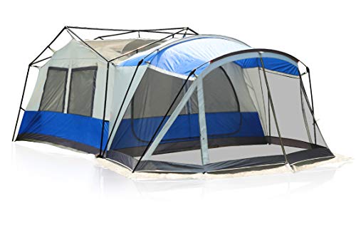 Alpha Camp 10-12 Person Family Camping Tent With Screen Room Cabin Tent Design - 19' X 12' #TOP1