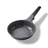 Stoneline Imagination PLUS Bratpfanne 20 cm ø, mit abnehmbarem Griff, Induktion, Ofenfeste Pfanne beschichtet mit echten Steinpartikeln, 20cm Pfanne aus Aluguss