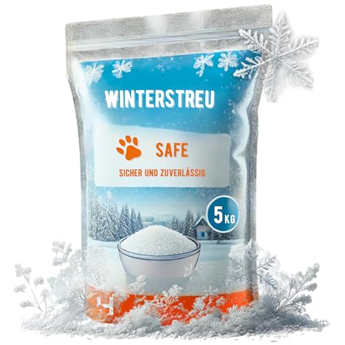 Winterstreu 5kg – Effektiver Schneeräum- und Enteisungsmittel bis -50°C | Effizienter als Streusalz | Umweltfreundlich und tierpfotenfreundlich | Reichweite: 250 m²