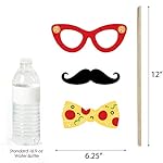 Big Dot of Happiness Pizza Party Photo Booth Props Kit - Professional 20-Piece Set, Premium Cardstock Selfie Props, Birthday Party Baby Shower Photography Accessories, Italian Theme Party Decorations - Image 5