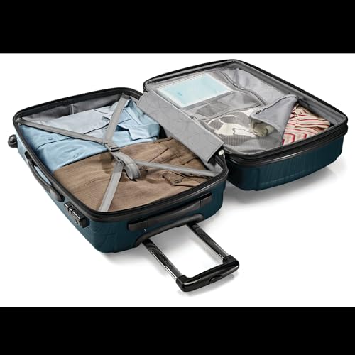 Image of Samsonite Winfield 2 Hardside Expandable Luggage with Spinner Wheels, Teal, Checked-Medium 24-Inch
