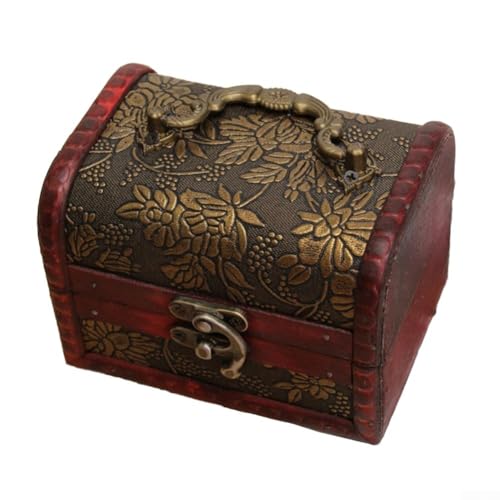 Boîte de rangement vintage en bois, 3 tailles disponibles, organiseur de bijoux antiques avec accents en bronze rustique, conçue pour les amateurs de décoration d'intérieur (C)