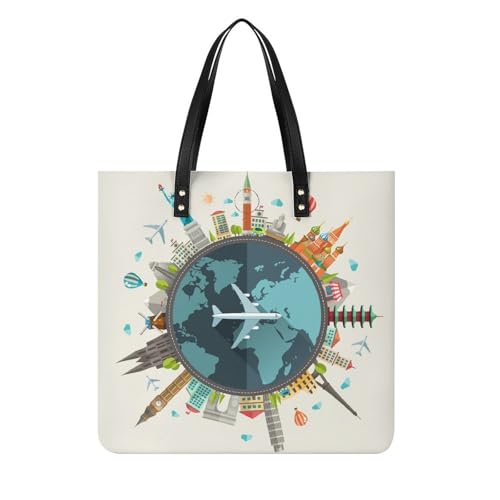 Sac à main shopper pour femmes voyage tote bag bandoulière grand format 39x39cm