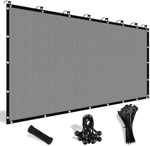 Shade&Beyond 90% Sun Shade Cloth with Grommets, 8X12 FT Pergola Shade Cover Canopy, Mesh Tarp Sun Screens for Patio, Outdoor, Garden, Backyard, Light Gray