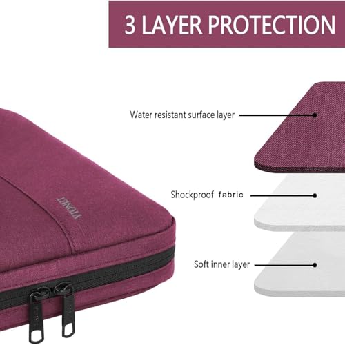 Image of Ytonet Laptop Case 15.6 Inch, TSA Laptop Sleeve Cover with Handle for Women | Compatible with HP Dell Lenovo Asus Notebooks, Computer Carrying Case, Protective, Slim, Purple Red