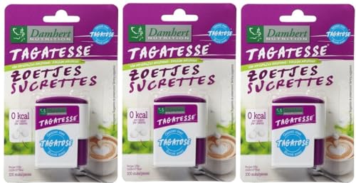 Tagatosa Pack 3 x 100 Comprimidos – Edulcorante Sin Calorías, Sustituto del Azúcar para Bebidas y Dietas Bajas en Carbohidratos, Keto, para diabéticos