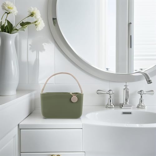 Panier de rangement cosmétiques vert compact solution gain de temps pour petits espaces - 8