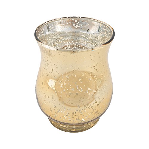 Gold Mercury Hurricane Vases (2 Pieces) Wedding and Home Decor