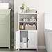Homhedy Small Bathroom Storage Cabinet, Freestanding Toilet Paper Storage with 2 Doors and Shelves, Bathroom Organizers and Storage for Small Spaces, Laundry Room, 7.9