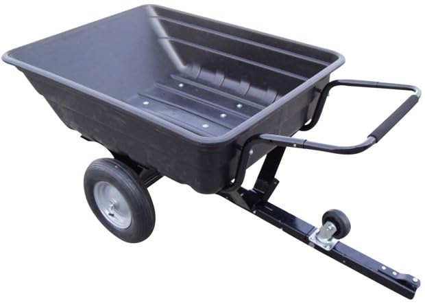 Sabel GmbH TurfMASTER Kippanhänger für Rasentraktor 200 KG, Rasenmäheranhänger, kippbarer Hänger, Kunststoff schwarz