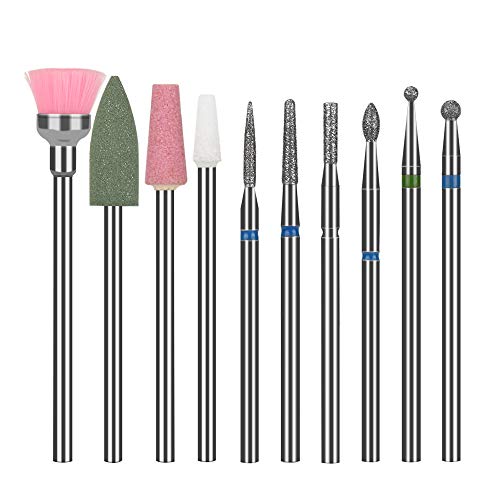 JimKing 10 Stück Keramik Nagelfräser Bit, Acryl Nagelwerkzeug Set, Nail Art Supplies für Maniküre Pediküre, Nagelpflege…