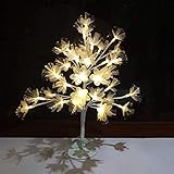 ● Stilvolles Bonsai-Design, perfekter Schreibtisch oder Tisch, 48 cm hohe Kirschblütenlampe für die Heimdekoration ab 38 cm Dekoration Warmweiß, farbenfrohe, farbenfrohe LED-Leuchten, lebendige Farben, schwarze Stiele und Zweige, attraktiver Ein Bonsai als eine echte Pflanze.