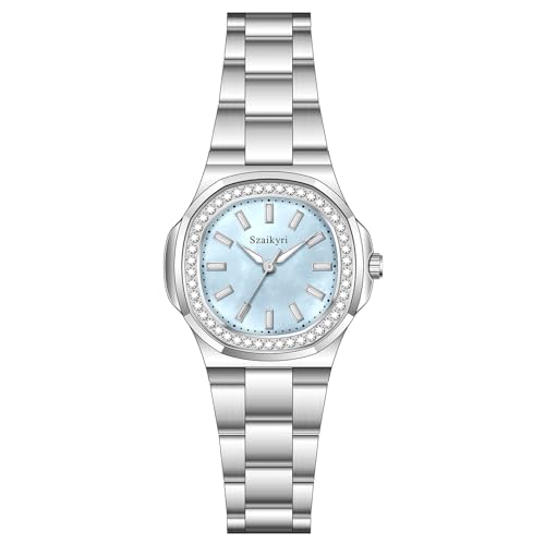 Elegant Watch for Women with Crystal Accented Solid Stainless Steel Band Ladies Dress Watch