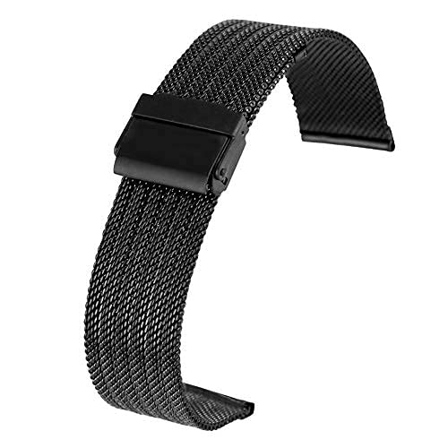 QHQQXN Correa de Reloj, 18/20/22/24 mm Hebilla de Gancho Malla Correas de Reloj de Acero Inoxidable Correas de Reloj Correa de Repuesto