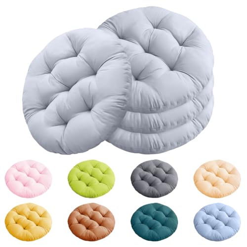 Umllpet Coussins de Chaise Ronds de 40cm, 4 Pièces Antidérapants Coussins D'Assise Lavables, Coussins D'Assise Confortables pour Salle à Manger, Salon, Bureau,...